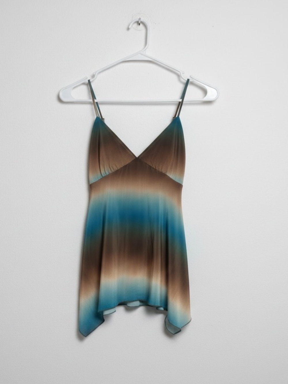 Vintage Blue and Brown Ombre Spaghetti Strap Camisole